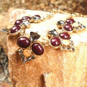 The Limited, Faceted Glass Stones, Retro Necklace